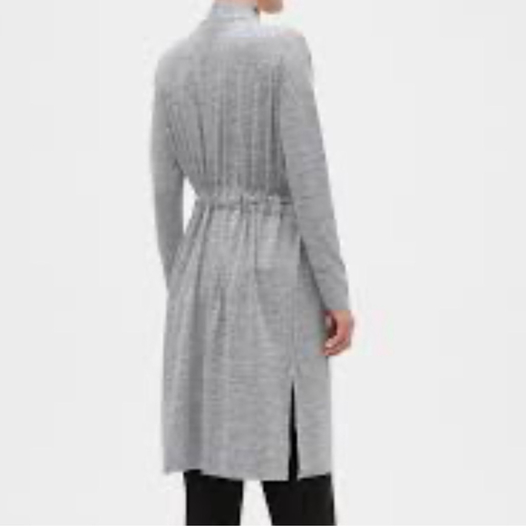 BANANA REPUBLIC long cardigan duster robe kimono style self tying belt grey lge - Picture 4 of 14